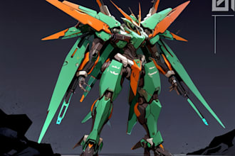 draw amazing concept for mecha, robot