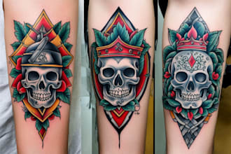 make a traditional or neo traditional old school tattoo
