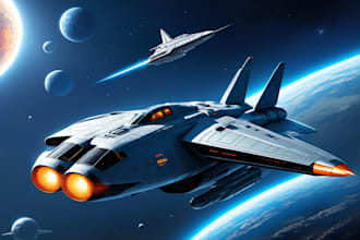 design a spaceship, sci fi illustration and sci fi art