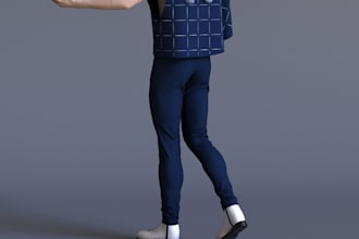 deliver cyperpunk for animation, spline3d, vrm modular, ue5 rig, daz3d, 3dmodel
