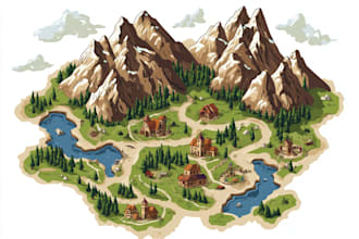 draw a unique vector or isometric map