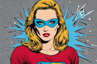 draw comic superhero pop art portrait