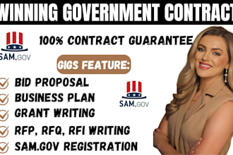 do government contract, rfp, rfq, rfi contract research and winning bid proposal