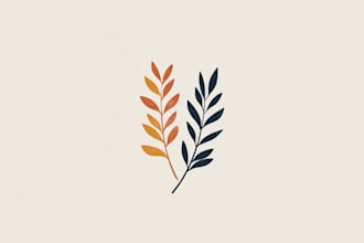 design hand drawn botanical boho minimalist logo