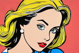 draw a retro pop art portrait in roy lichtenstein style
