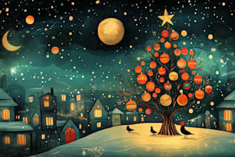 do a christmas card or happy new year banner design