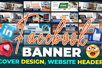 facebook, linkedin, twitter header and website banner design, creative graphics