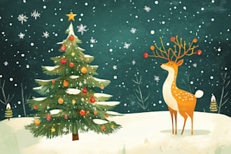 design christmas card, new year card and holiday card