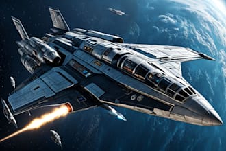 design a spaceship sci fi illustration