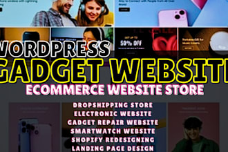 design gadget website, electronic store gadget repair website smartwatch website