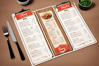 do an amazing menu design, food menu, restaurant menu design