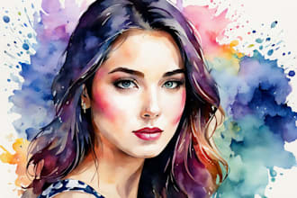 paint a portrait in my watercolor style