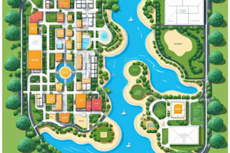 design a map or a site plan vector illustration