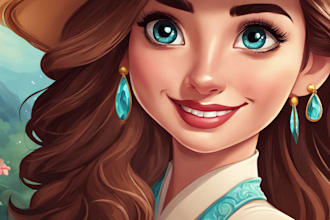 create an amazing disney style portrait