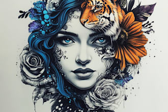 desing a custom tattoo sleeve art for you