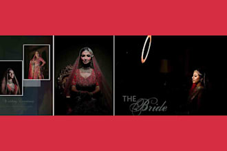 design all types of albums like wedding, prewedding, birthday, events albums