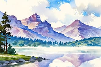 paint original watercolor landscape painting