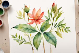 create a botanical watercolor illustration