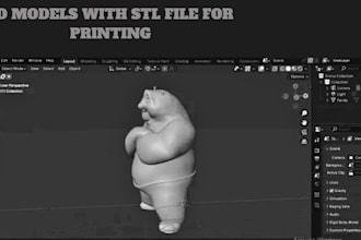 model figurine sculpt 3d miniatures in stl file 3d character render 3d printing