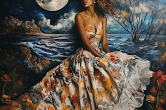 make a stunning digital oil painting portraits