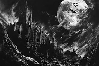 draw detailed dark art illustration