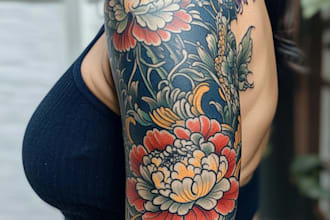 desing a custom tattoo sleeve art for you