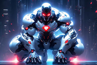 create a stunning sci fi character illustration and design