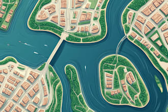 illustrate a creative vector map