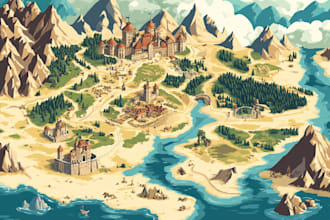 draw beautiful map in vector illustration