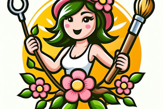 do spring female for wonderful mascot logo design