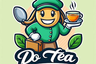 do tea shop for women delivery service mascot logo design