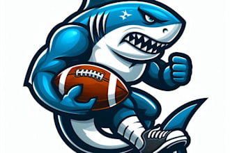 do shark football sport mascot logo design