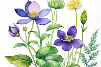 make a botanical watercolor illustration