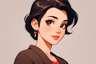 draw a gorgeous disney style cartoon portrait