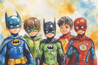 create you into superhero comic cartoon character