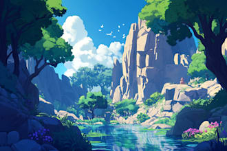 create fantasy landscape concept art