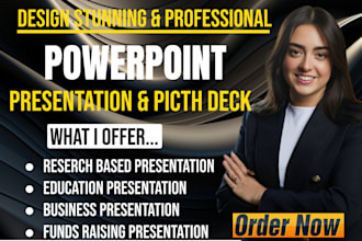 create powerpoint presentation design, pitch deck, google slide, ppt, keynote