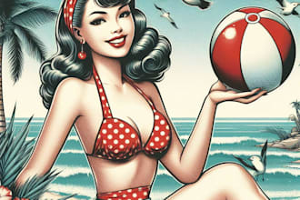 draw pin up girl and pin up girl illustration