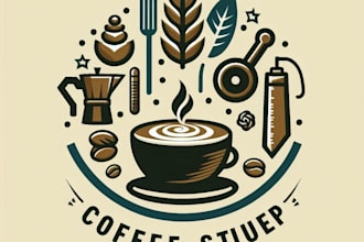 design an cofe shop logo in high definition