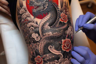 create your unique and professional japanese tattoo design