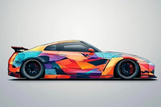 do car wrap design, vehicle sticker or decals wraps design