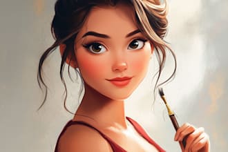 do you a beautiful portrait in disney cartoon style