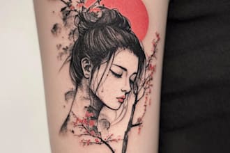 design a chinese or japanese calligraphy tattoo for you