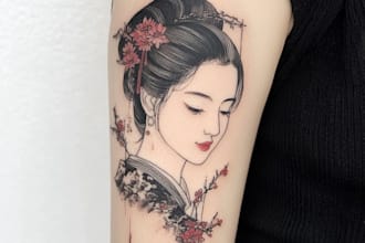 create original custom japanese tattoo design for you