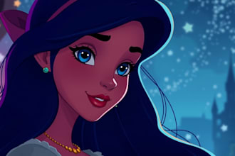 make a stunning disney style portrait