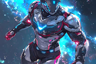 desing you as a superhero cartoon character