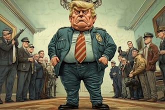 create a political cartoon or illustration