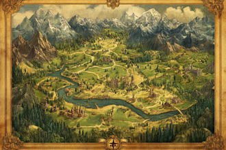 make fantasy map illustration for dnd, novels