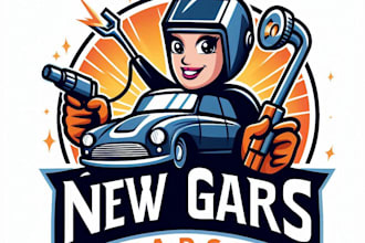 do make new car welder girls wonderful mascot logo design service