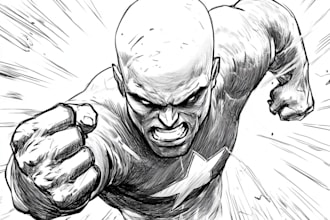 make amazing retro comic, superhero character